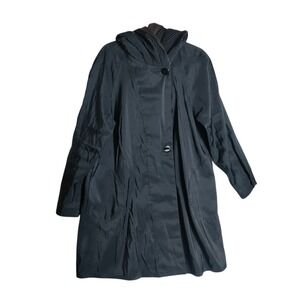 Mycra Pac Now Reversible Rain Coat Black Bronze Hooded Travel Jacket Made in USA